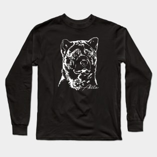 Akita dog lover portrait Long Sleeve T-Shirt